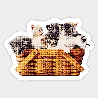 Kittens in a Basket Sticker